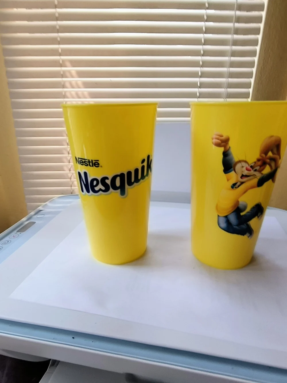 Nestle Nesquick Yellow Character Plastic Cups - Set of 2